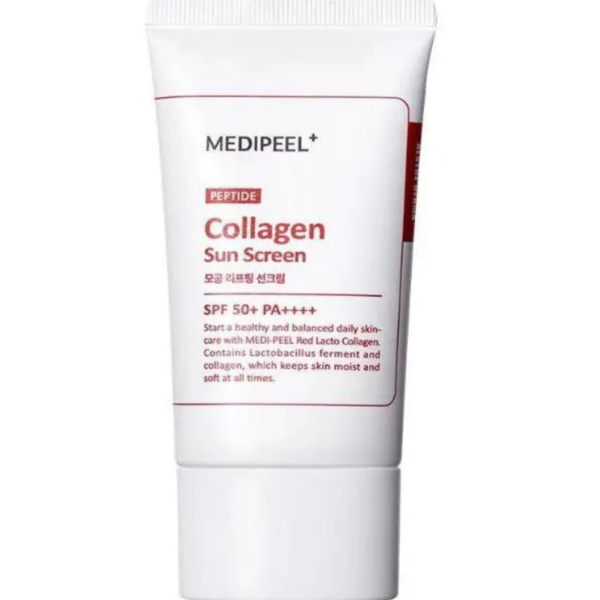 Сонцезахисний крем для звуження пор з колагеном і пептидами Medi Peel Red Lacto Peptide Collagen Pore Lifting Sun Cream SPF 50+ PA++++, 50 мл