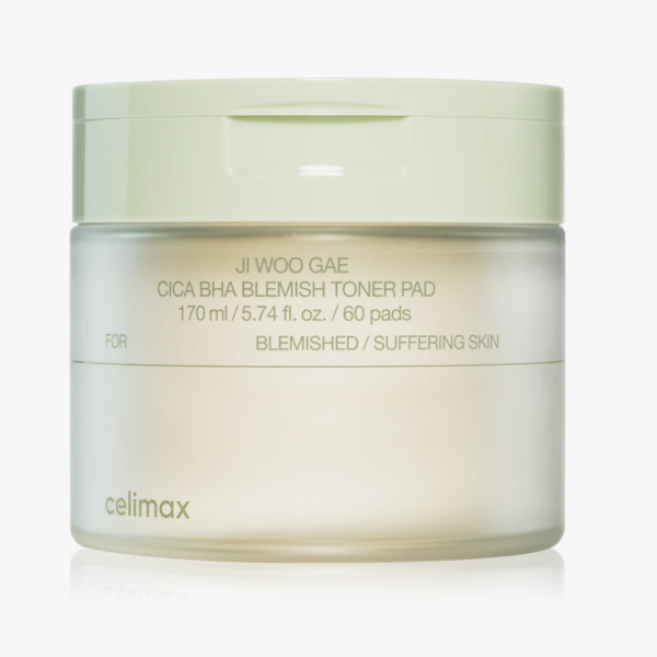 Пады успокаивающая для лица Celimax Ji Woo Gae Cica BHA Blemish Toner Pad, 60 шт