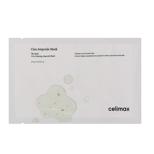 Успокаивающая тканевая маска для лица с центеллой азиатской Celimax The Real Cica Calming Ampoule Mask, 27 мл